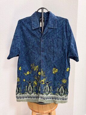 After Hours WD Sportswear Dragon Print Camp Shirt Made USA Men’s Large